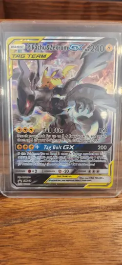 Pokemon 2019 Sun and Moon Black Star #SM168 Pikachu & Zekrom Tag Team GX - Image 1