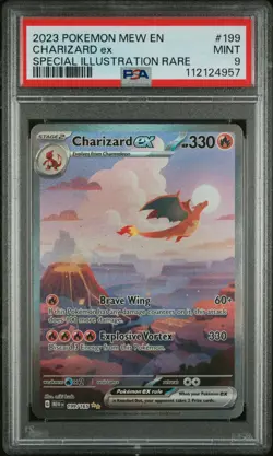 2023 POKEMON MEW EN-151 SPECIAL ILLUSTRATION RARE #199 CHARIZARD EX PSA 9 - Image 1