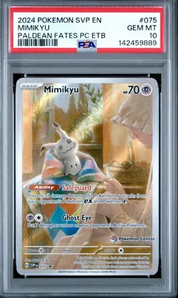 Mimikyu Paldean Fates Pokemon Center Stamp Promo 075 - SVP EN - PSA 10 - Image 1