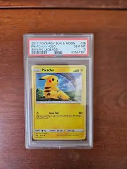 2017 POKEMON SUN & MOON SHINING LEGENDS #28 PIKACHU PSA 10 - Image 1