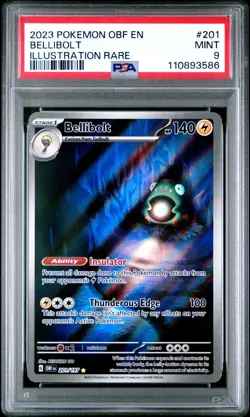 2023 POKEMON OBF EN-OBSIDIAN FLAMES 201 BELLIBOLT ILLUSTRATION RARE PSA 9 - Image 1