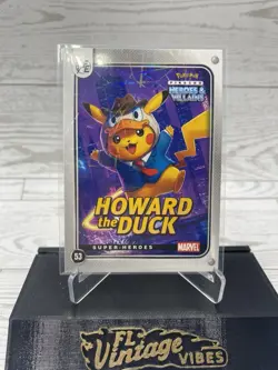 Pikachu as Howard The Duck Lazer Holo Marvel Hero & Villain Non-Pokemon Fan Art - Image 1