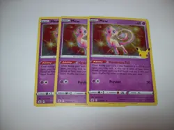 x3 2021 Pokemon Mew Holo #011/025 Sword & Shield Celebrations NM Free Shipping - Image 1