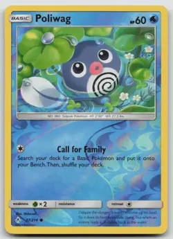 Pokemon Card Poliwag (37) REVERSE HOLO SM - Unbroken Bonds 37/214 - Image 1