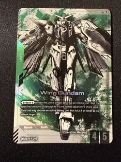 Gundam Card Game Wing Gundam LR+ Beta Edition Alt Card English - Image 1