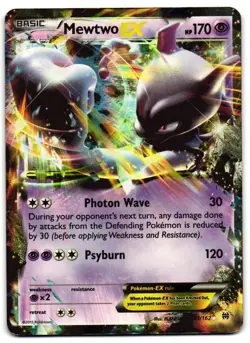 Mewtwo EX 61/162 - BREAKthrough Rare EX Pokemon TCG Holo - DMG Card - Image 1
