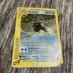 Feraligatr Holo Rare 12/165 Expedition Base Set (2002) Pokemon Card Heavy DMG - Image 2