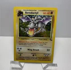 Pokemon Aerodactyl Fossil 1/62 Holo Rare 60HP Nintendo 1999 Card English - Image 1