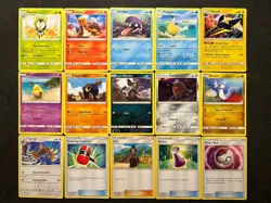 Pokemon TCG Sun & Moon Base 15 Card Lot! Various Conditions! NO Duplicates! #3 - Image 1