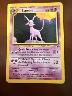 Pokemon TCG Espeon Neo Discovery Unlimited Rare Card 20/75 - Image 1