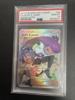 Pokemon TCG Jessie James Full Art Rare Card 68/68 Hidden Fates PSA 10 - Image 1