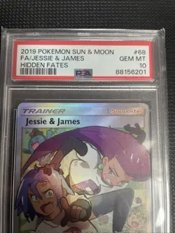 Pokemon TCG Jessie James Full Art Rare Card 68/68 Hidden Fates PSA 10 - Image 2