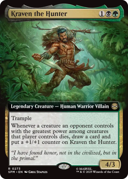 Kraven the Hunter 0273 ~ **Extended Art** Rare MTG Marvel Spider-Man - Image 1