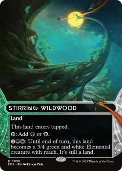 Stirring Wildwood 0039 ~ **Borderless** Rare Mint MTG Edge of Eternities - Image 1