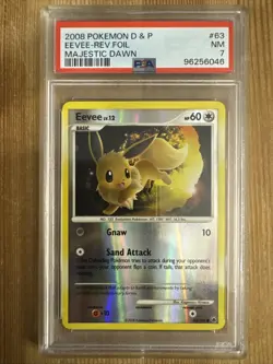 Eevee 63/100 Common Majestic Dawn - Pokemon Card Reverse Holo PSA 7 (15 Higher) - Image 1