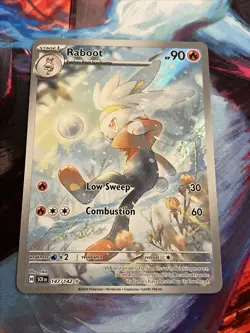 Pokemon TCG Raboot Scarlet & Violet Stellar Crown Illustration Holo Card 147/142 - Image 1