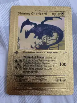Shining Charizard gold foil Fan Art Pokemon card - Image 1