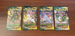 4 Pokemon Evolving Skies Booster Packs - Loose - 1 Of Each Pack Artwork (B) - Image 1