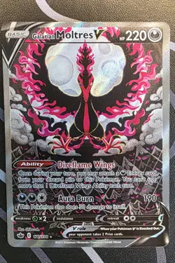 Pokemon Galarian Moltres V 177/198 Chilling Reign Alt Art - NM - Image 1