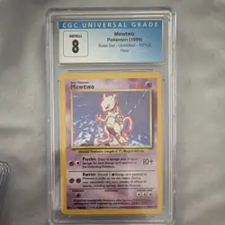 The Pokemon Company Mewtwo 010/102 Base Set Unlimited Holo Rare 1999 CGC 8 - Image 1