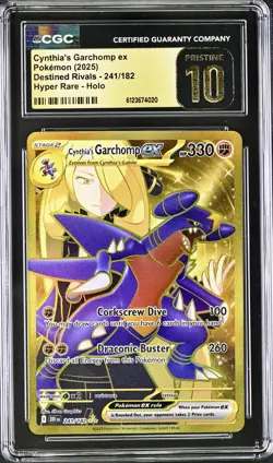 💎 Pokemon Destined Rivals Cynthia's Garchomp Hyper Rare 241/182 Cgc Pristine 10 - Image 1