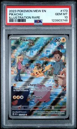 Pokemon TCG Pikachu 173/165 Scarlet & Violet 151 Illustration Rare PSA 10 - Image 1