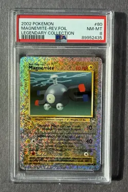 Magnemite Reverse Foil 2002 Pokemon Legendary Collection PSA NM-MT 8 - Image 1
