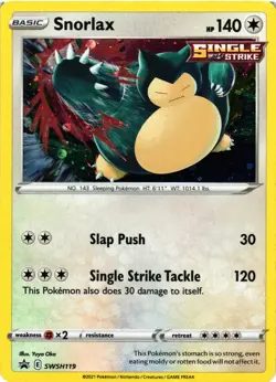 Pokemon TCG Snorlax SWSH119 Holo Rare SWSH Chilling Reign Promos LP - Image 1