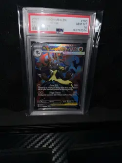2025 Pokemon Mega Evolution Mega Lucario EX #160 Ultra Rare PSA 10 GEM MINT - Image 1
