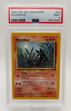 2001 Pokemon Neo Discovery Houndour #24 PSA 9 Mint 24/75 - Image 1