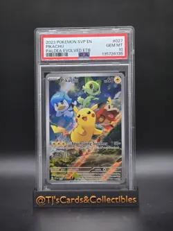 2023 POKEMON SVP EN-SV BLACK STAR PROMO #027 PIKACHU PSA 10 - Image 1