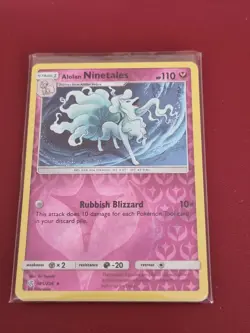 Pokemon Sun Moon Cosmic Eclipse Alolan Ninetales 145/236 Rare Reverse Holo Card - Image 1
