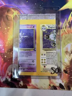 Pokemon Uncut Sheet NFC Miscut Error Haunter Magneton Fossil Cards - Image 1