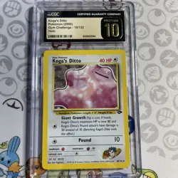 Koga's Ditto Gym Challenge 2000 Holo Card 10/132 CGC Pristine 10 - Image 1