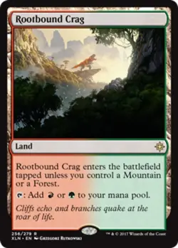 [1x] Rootbound Crag - Foil Near Mint, English Ixalan MTG Magic - Image 1