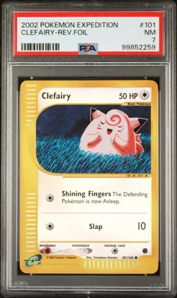 2002 Pokemon Expedition 101 Clefairy Reverse PSA 7 NM - Image 1