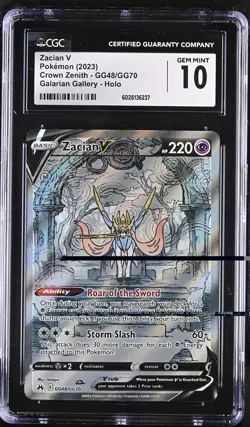 Zacian V GG48/GG70 CGC 10 Gem Mint – Crown Zenith – Galarian Gallery Pokemon - Image 1