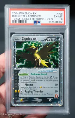 2004 POKEMON EX TEAM ROCKET RETURNS #106 ROCKET'S Zapdos EX-HOLO PSA 6 - Image 1