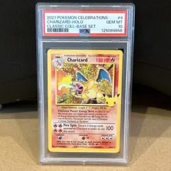 2021 Pokemon Charizard 4/102 Celebrations Classic Collection Holo PSA 10 - Image 1