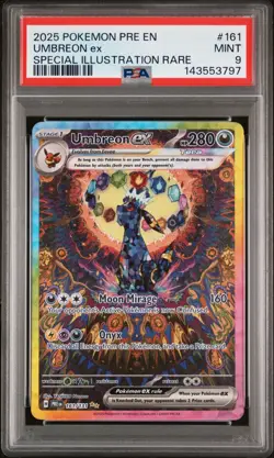 PSA 9 PRE EN UMBREON EX #161 PRISMATIC EVOLUTIONS POKEMON RARE ILLUSTRATION 2025 - Image 1