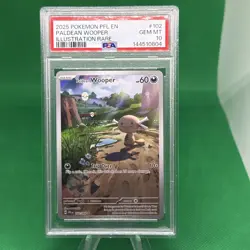 2025 POKEMON PFL EN-PHANTASMAL FLAMES ILLUSTRATION RARE PALDEAN WOOPER PSA 10 - Image 1