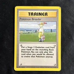 Pokemon Breeder 76/102 Base Set Rare Regular English Trainer Wizards - Image 1