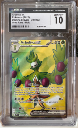 Arboliva ex 207/182 – CGC 10 – Illustration Rare – Destined Rivals – Pokemon - Image 1