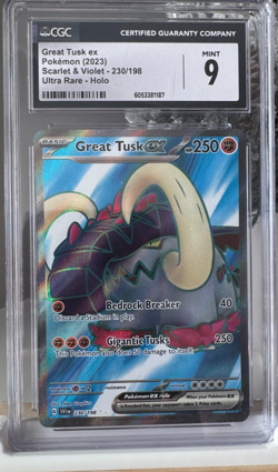 Great Tusk ex 230/198 – CGC 9 – Secret Rare – Scarlet & Violet Base – Pokemon - Image 1