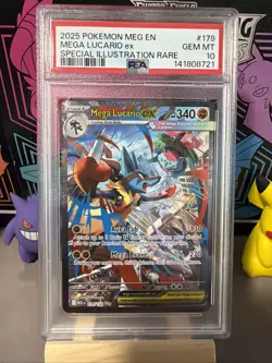 Pokemon Mega Lucario ex Special Illustration Rare Holo EX Me01 179/132 PSA 10 - Image 2