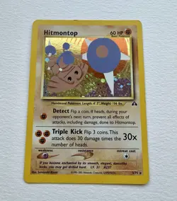 Pokemon TCG Hitmontop Neo Discovery Holo Rare Card 3/75 - Image 1