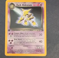 Pokemon Dark Alakazam Team Rocket 1st Edition Holo Rare English Card #1/82 - Image 1