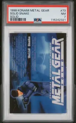 1998 Konami Metal Gear Solid Trading Card #73 – Solid Snake - PSA 7 - POP 1 ! - Image 3