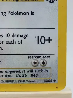 Pokemon Wigglytuff 16/64 Jungle Holo Rare Unlimited 80 HP 1999 TCG Card - Image 2