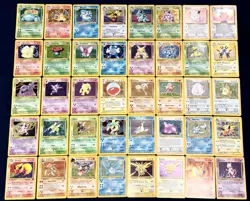 Original Pokemon WOTC Base Jungle Fossil 1-151 Set Complete 40 HOLOS Bonus Cards - Image 1
